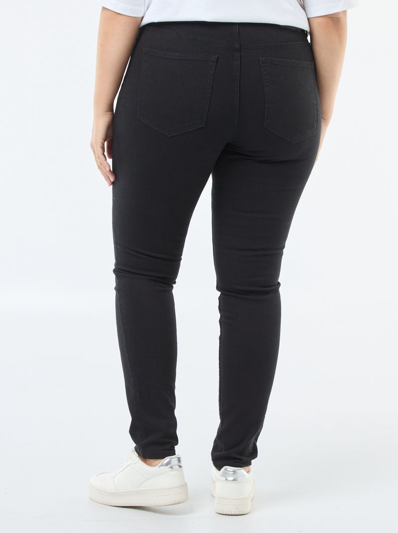 Jean slim à taille haute - L32 Noir - Kiabi