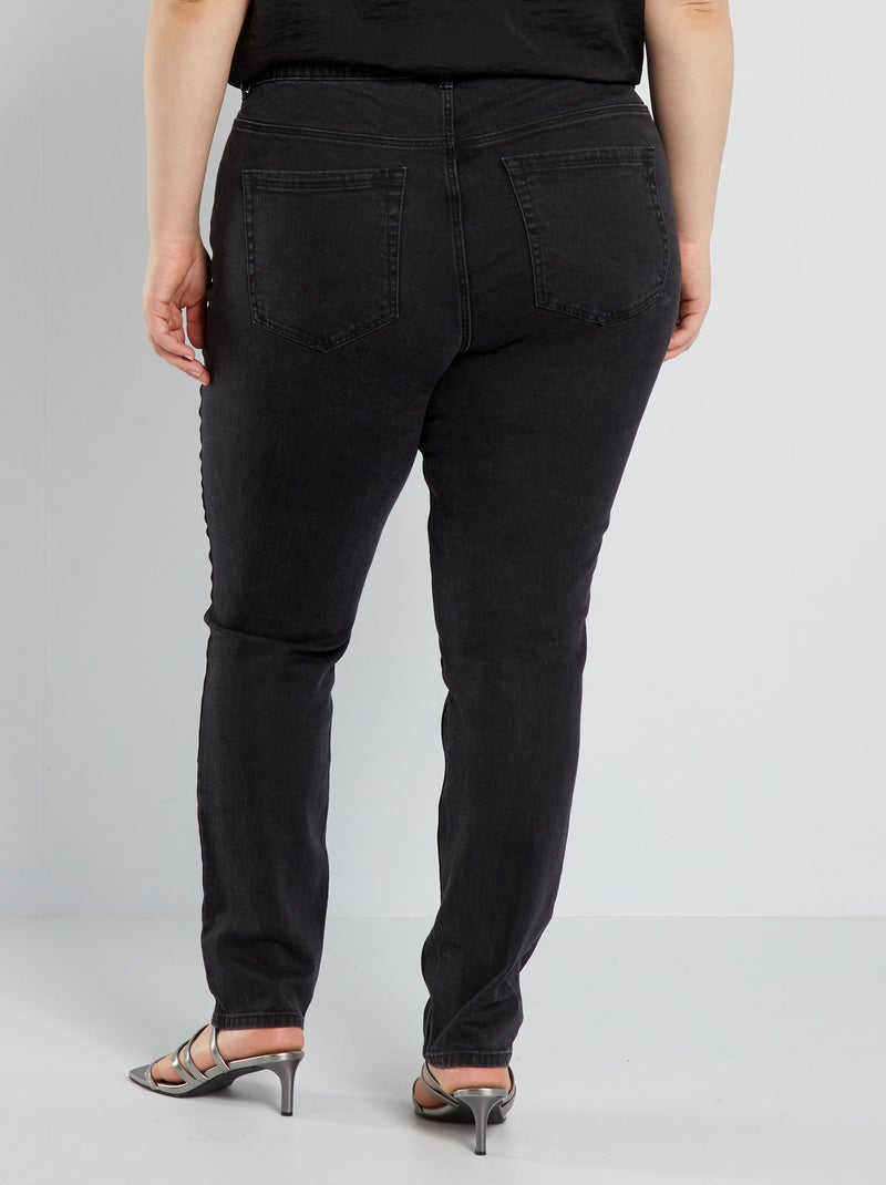 Jean slim à taille haute - L34 Noir - Kiabi