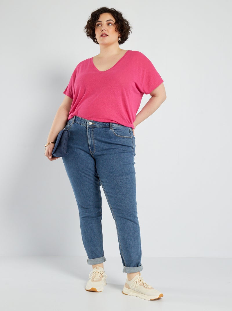 Jean slim à taille haute - L34 Stone - Kiabi