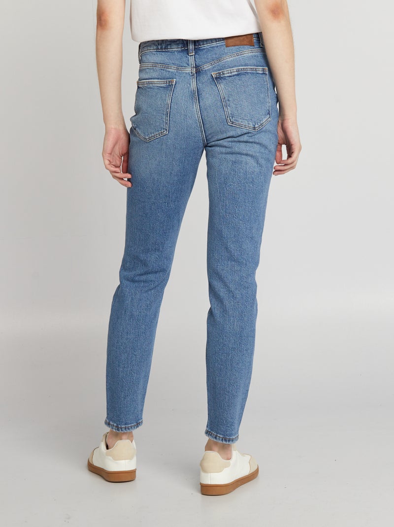 Jean slim à taille haute avec abrasions Stone - Kiabi