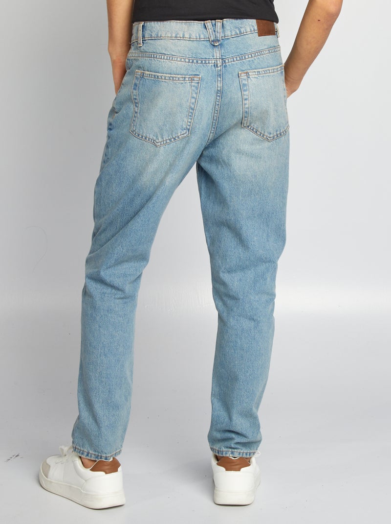 Jean slim avec abrasions fantaisies Bleu - Kiabi