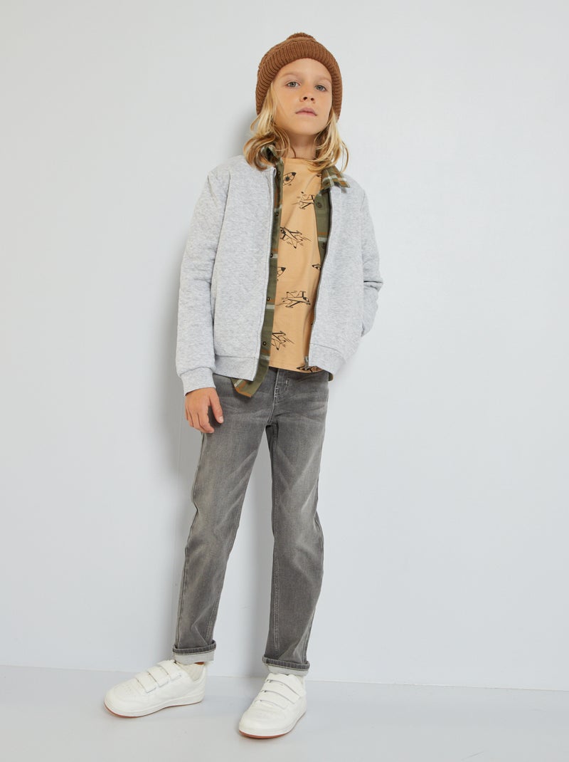 Jean slim avec taille ajustable Gris - Kiabi