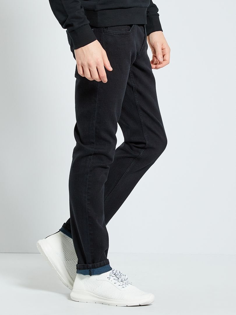 Jean slim stretch à taille ajustable - Noir - Kiabi - 8.00€