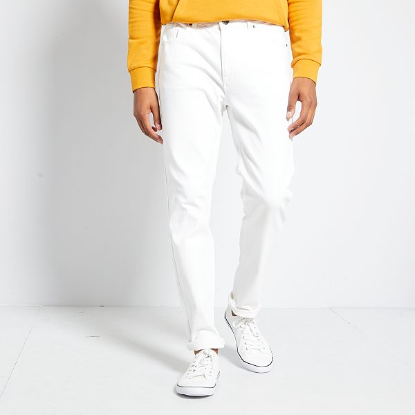 jean blanc homme slim