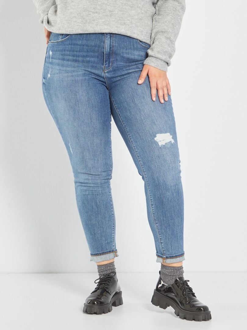 Jean slim clearance femme destroy