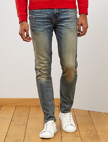 Jean slim effet usé