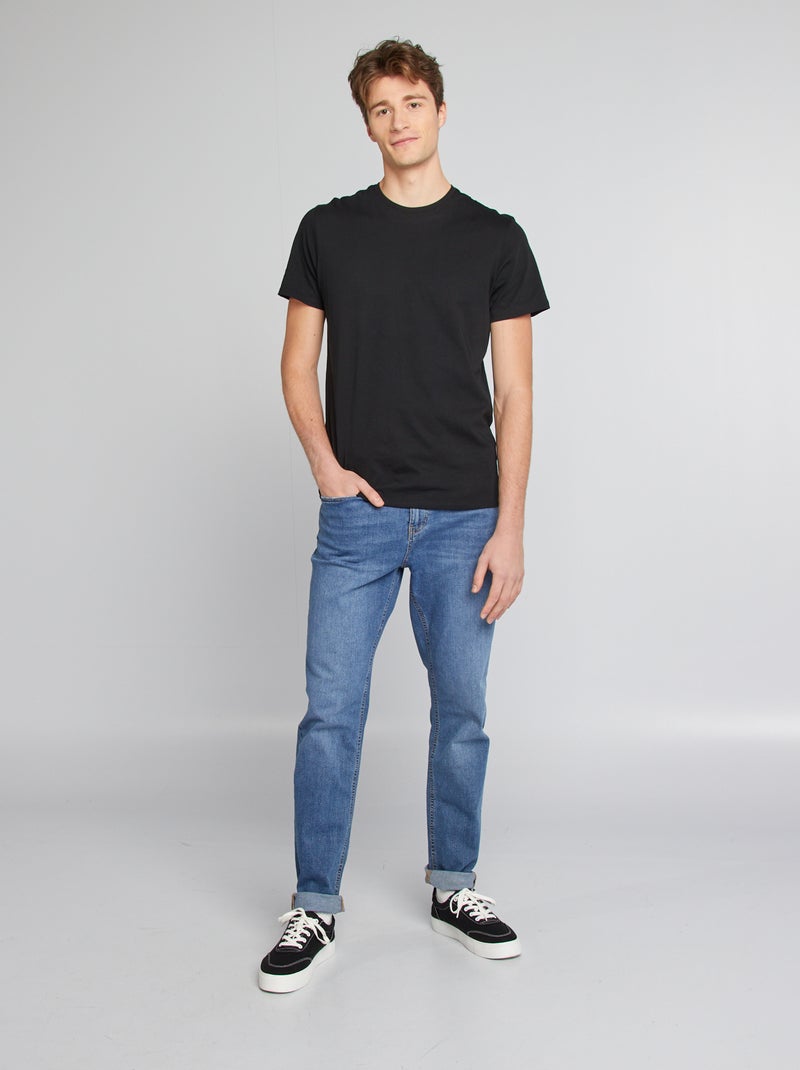 Jean slim en coton stretch - L36 Bleu foncé - Kiabi