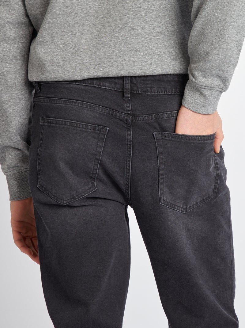Jean slim en coton stretch - L36 Noir - Kiabi
