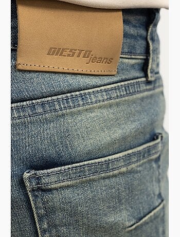 Jean slim en denim avec fermeture à glissière giesto