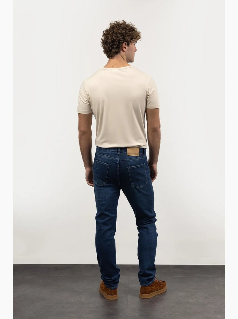 Jean slim en denim avec fermeture à glissière giesto Bleu marine - Kiabi