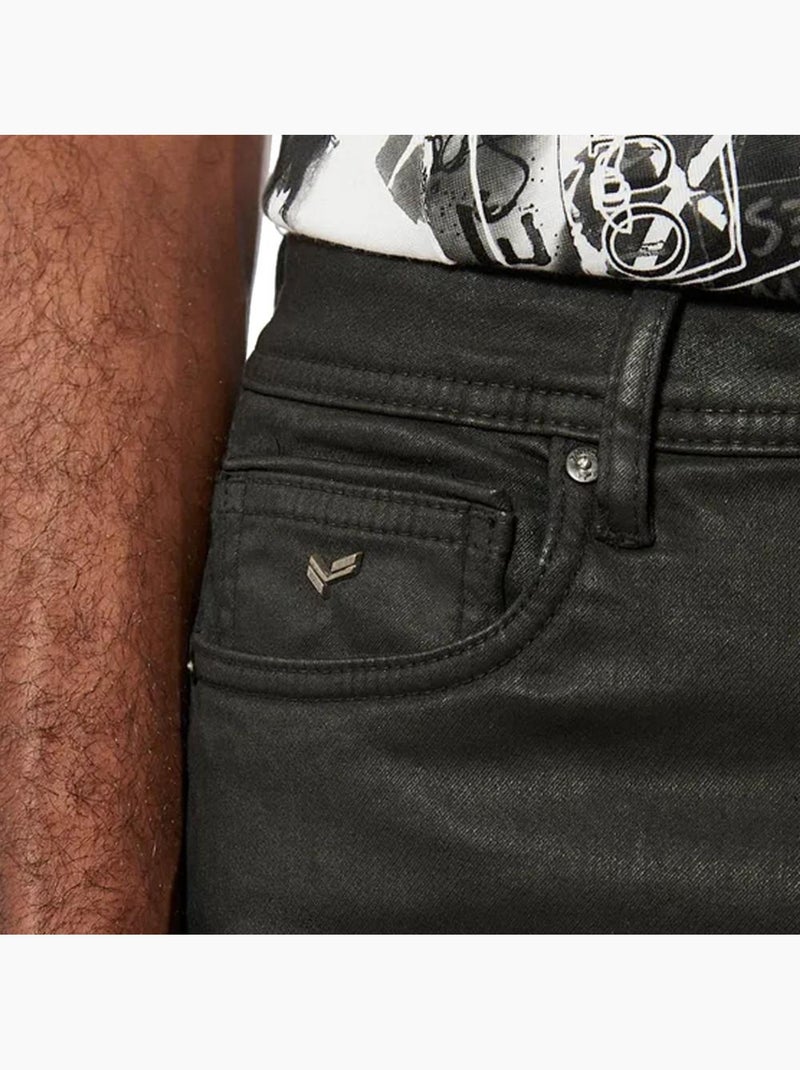 Jean Slim Enduit Homme Kaporal Noir - Kiabi