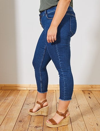 Jean slim finition effiloché - Kiabi