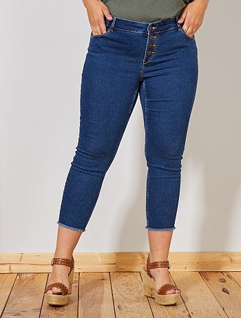 Jean slim finition effiloché - Kiabi