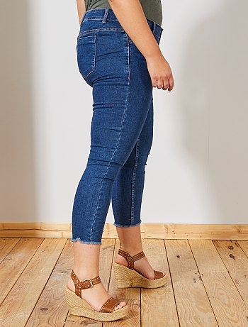 Jean slim finition effiloché - Kiabi