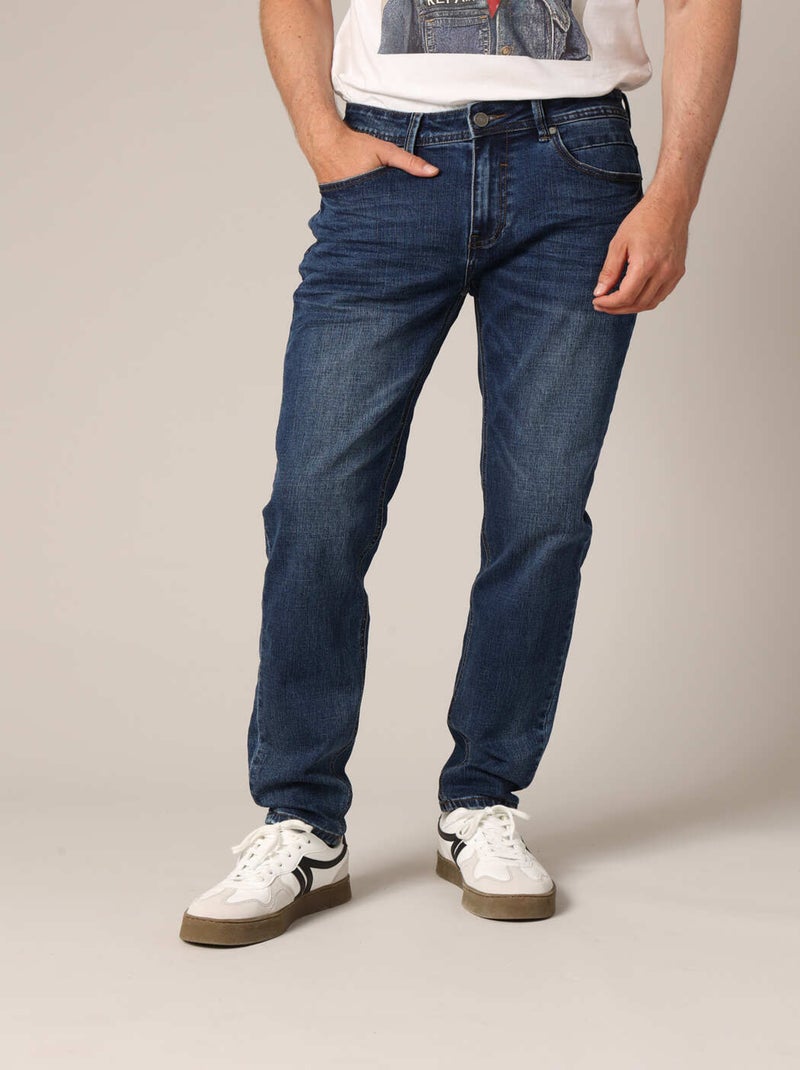 Jean slim fit délavage effet used
 'Deeluxe' Bleu clair - Kiabi
