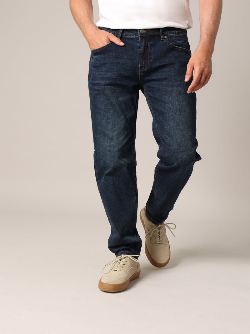 Jean slim fit délavage effet used
 'Deeluxe' Bleu - Kiabi
