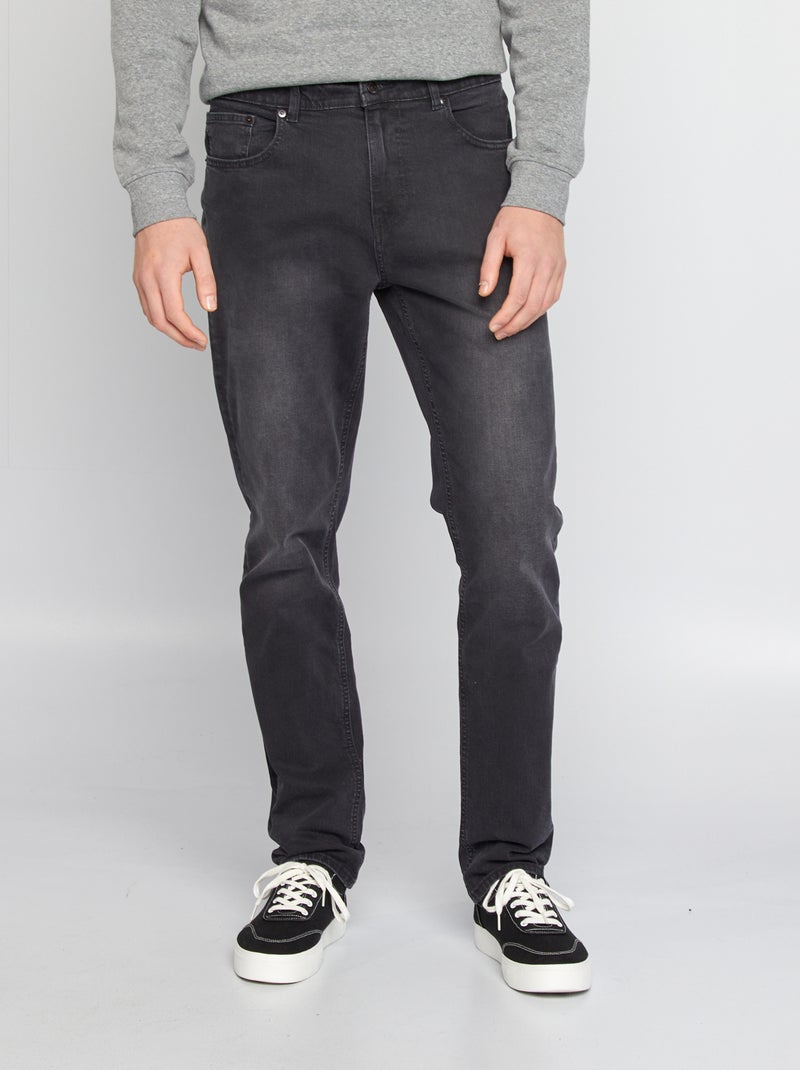 Jean slim fit en coton stretch - L38 Gris foncé - Kiabi