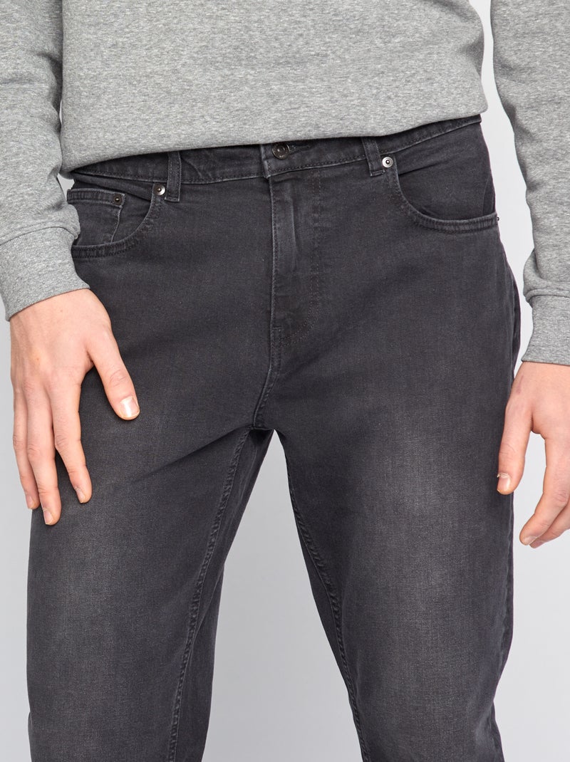 Jean slim fit en coton stretch - L38 Gris foncé - Kiabi