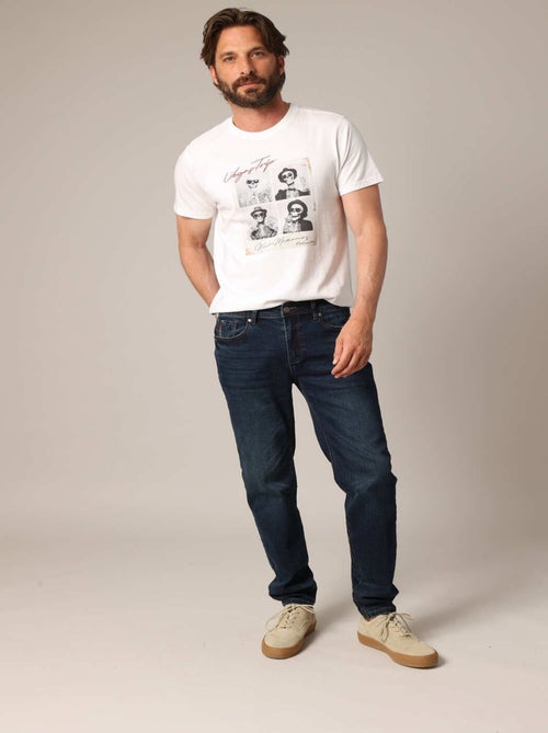 Jean slim homme en denim foncé délavé
 'Deeluxe' - Kiabi
