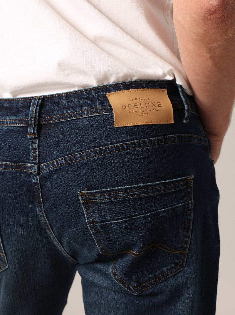 Jean slim homme en denim foncé délavé
 'Deeluxe' Bleu - Kiabi