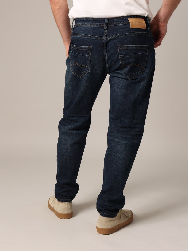 Jean slim homme en denim foncé délavé
 'Deeluxe' Bleu - Kiabi