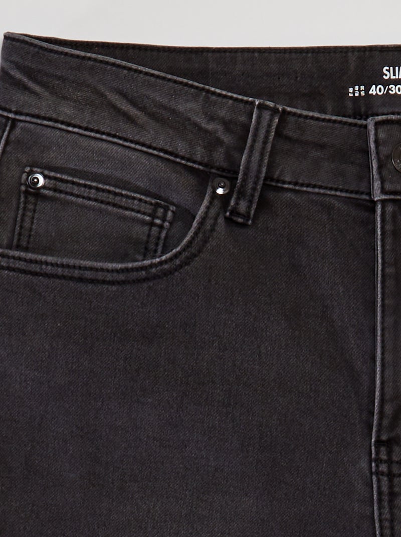 Jean slim stretch - L30 Gris/noir - Kiabi