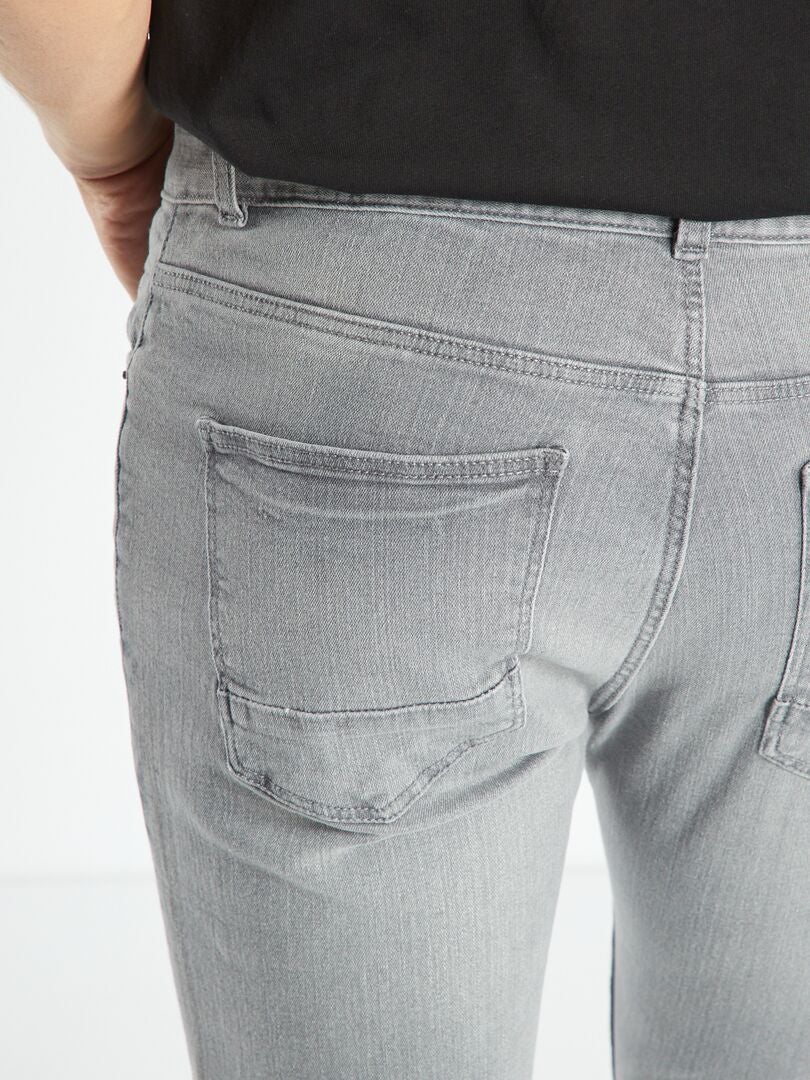 Jean slim stretch à 5 poches Gris - Kiabi