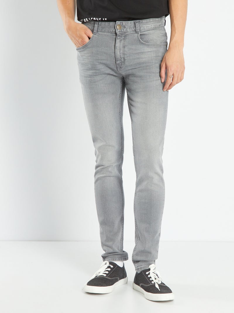 Jean slim stretch à 5 poches Gris - Kiabi