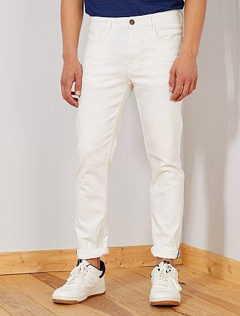 jean blanc homme slim