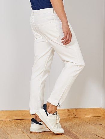 jean blanc homme large