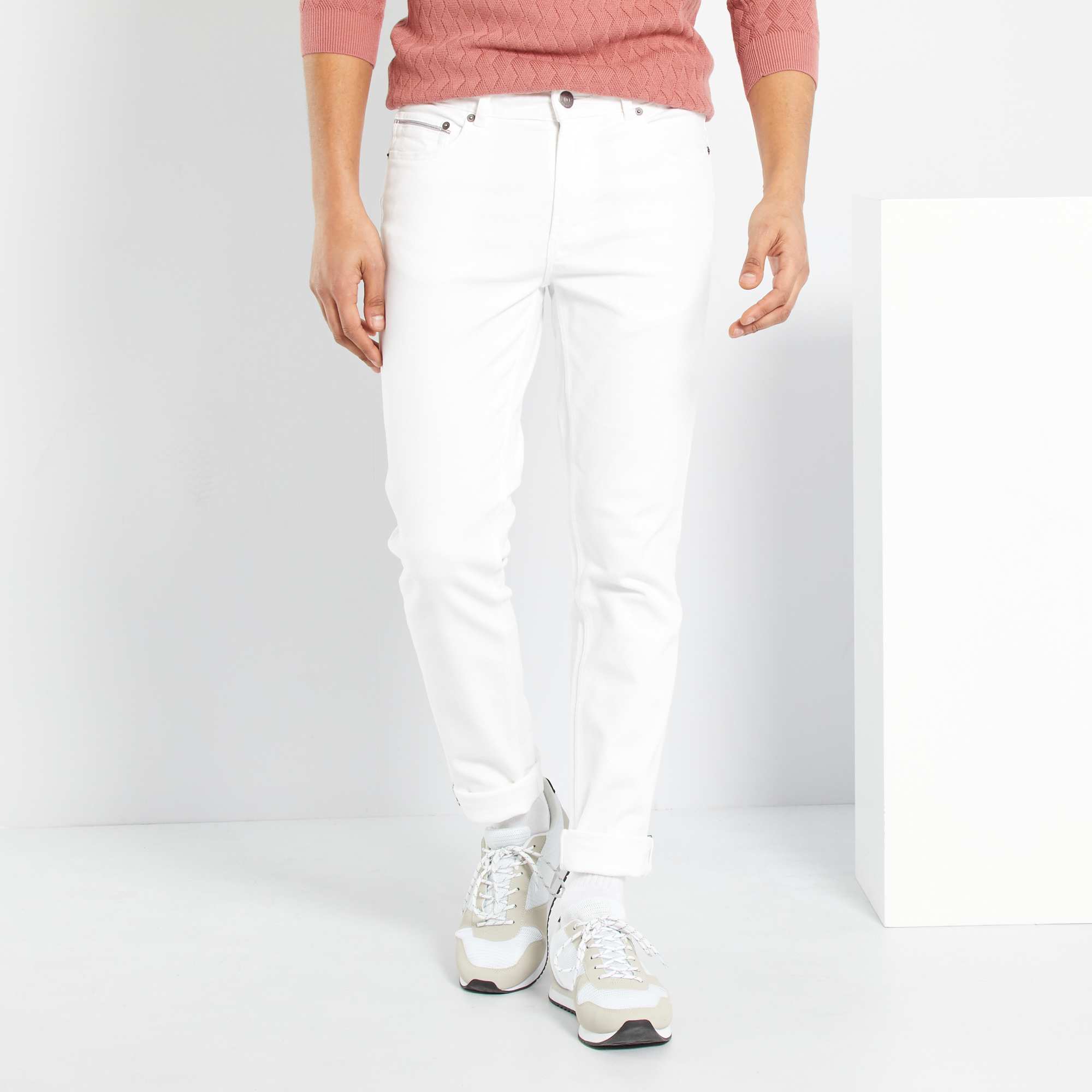 jean blanc homme slim