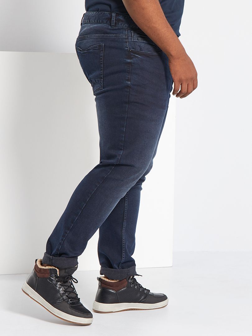 Jean slim stretch à taille ajustable - Bleu foncé - Kiabi - 8.50€