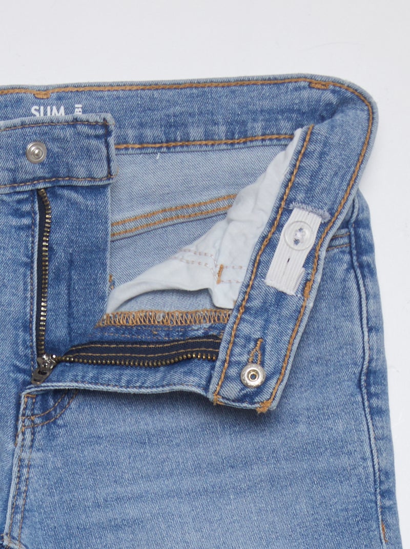 Jean slim taille ajustable Bleu clair - Kiabi