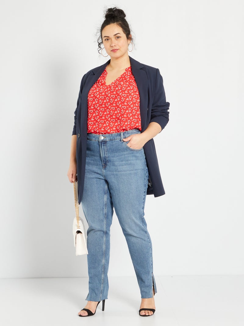Jean slim taille ajustable bleu - Kiabi