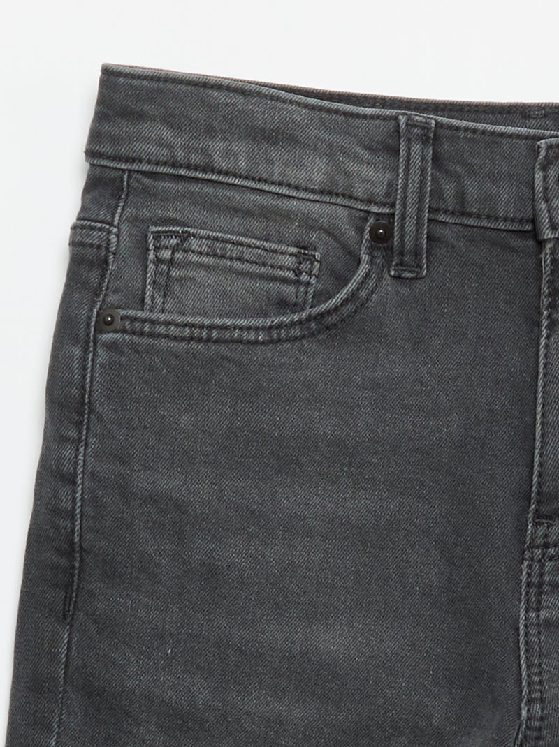 Jean slim taille ajustable Noir - Kiabi