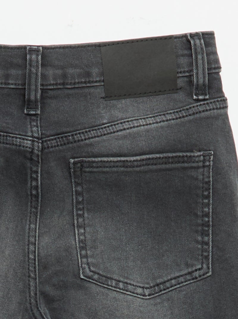 Jean slim taille ajustable Noir - Kiabi