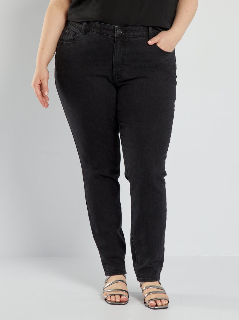 Jean slim taille haute - L28 Noir - Kiabi