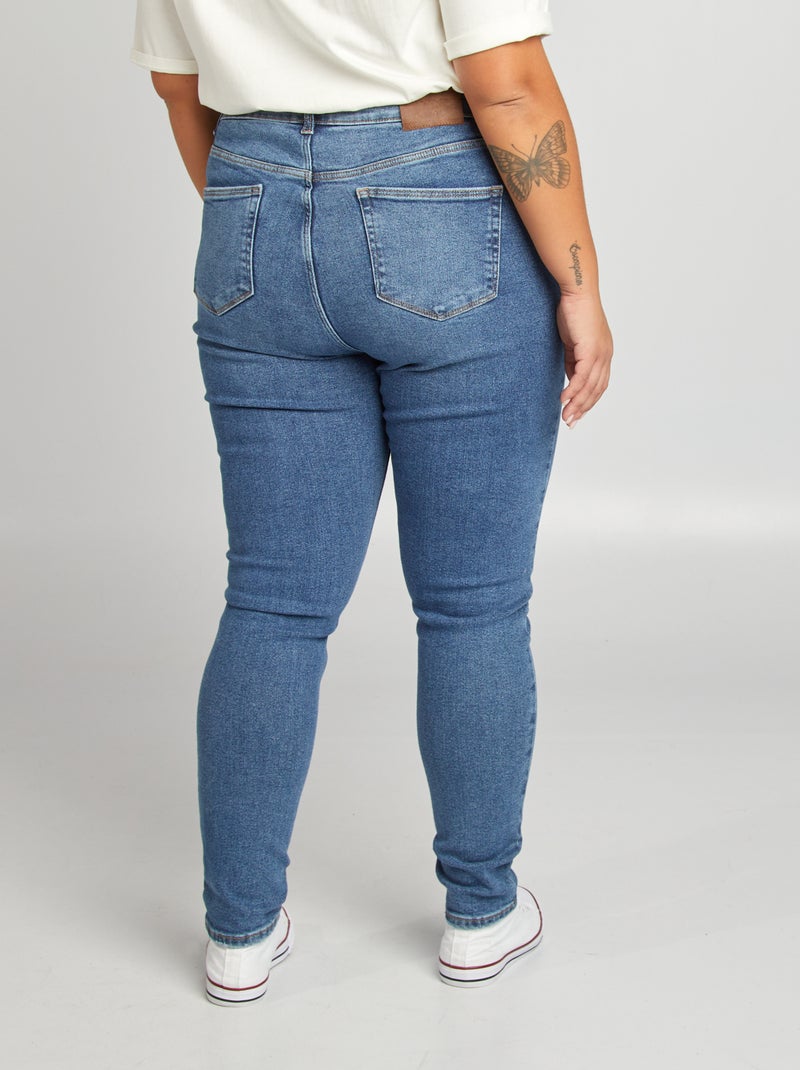 Jean slim taille haute Bleu - Kiabi