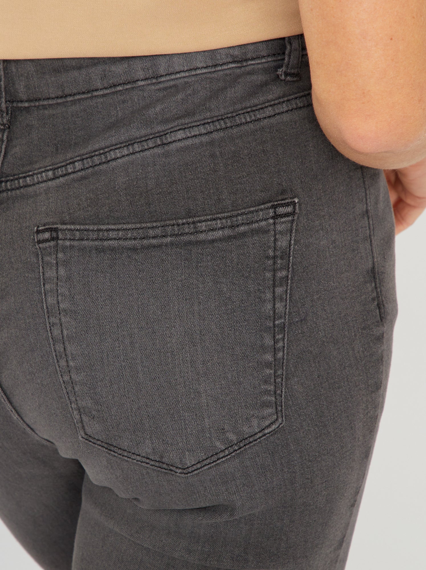 Jean Slim Taille Haute Femme - Couleur Unie, Longueur Cheville, Pour Tous Les Jours Décontractés - 6