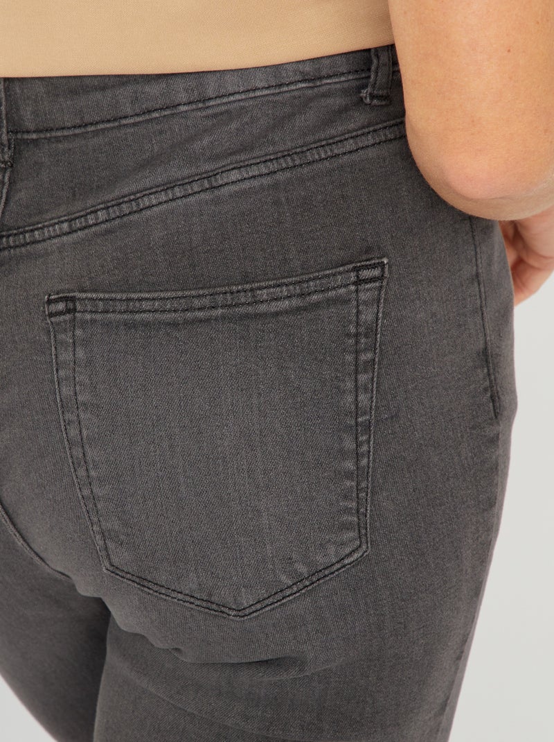 Jean coupe droite 7/8ème taille basculée denim double stone femme | Bréal