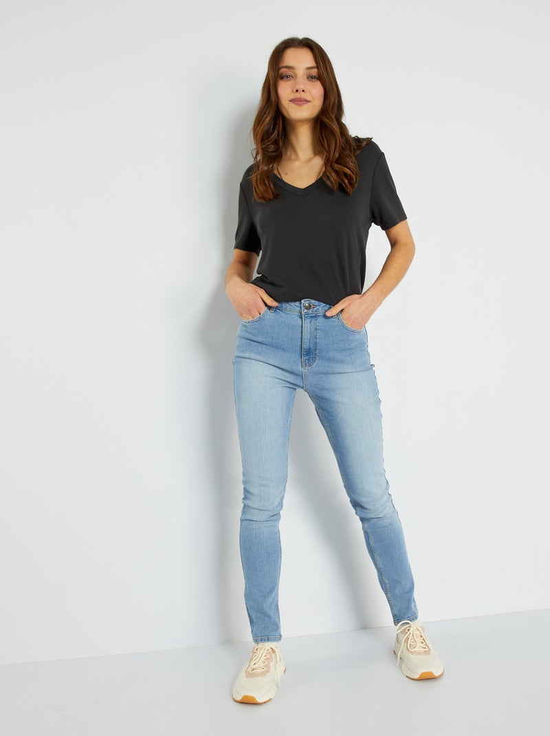 Jean slim taille haute L32 Triple stone - Kiabi