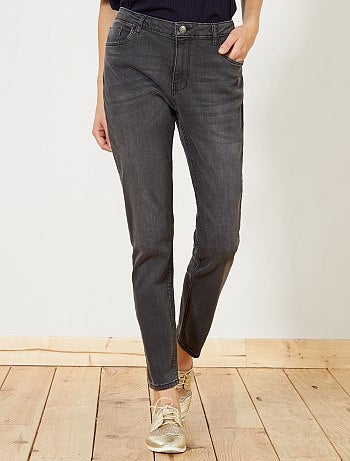 Jean slim taille haute longueur US28 - Kiabi