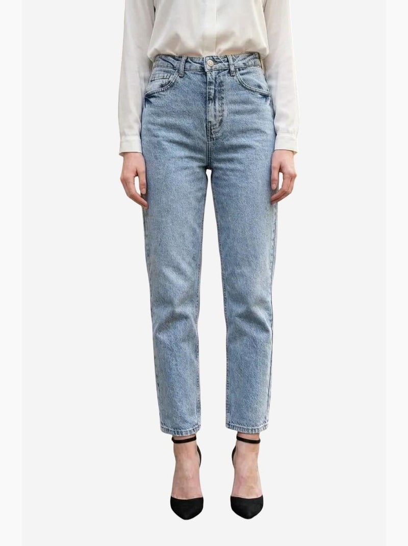 Jean slim taille haute my fashion Bleu clair - Kiabi