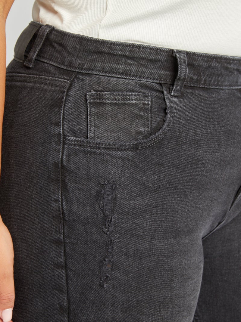 Jean slim taille haute Noir - Kiabi