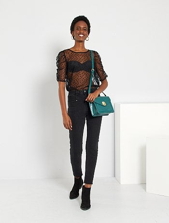 Jean slim taille haute