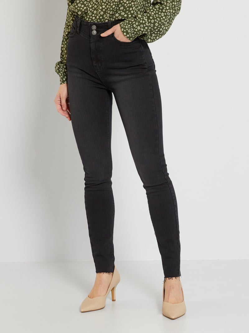 Jean slim taille haute noir - Kiabi