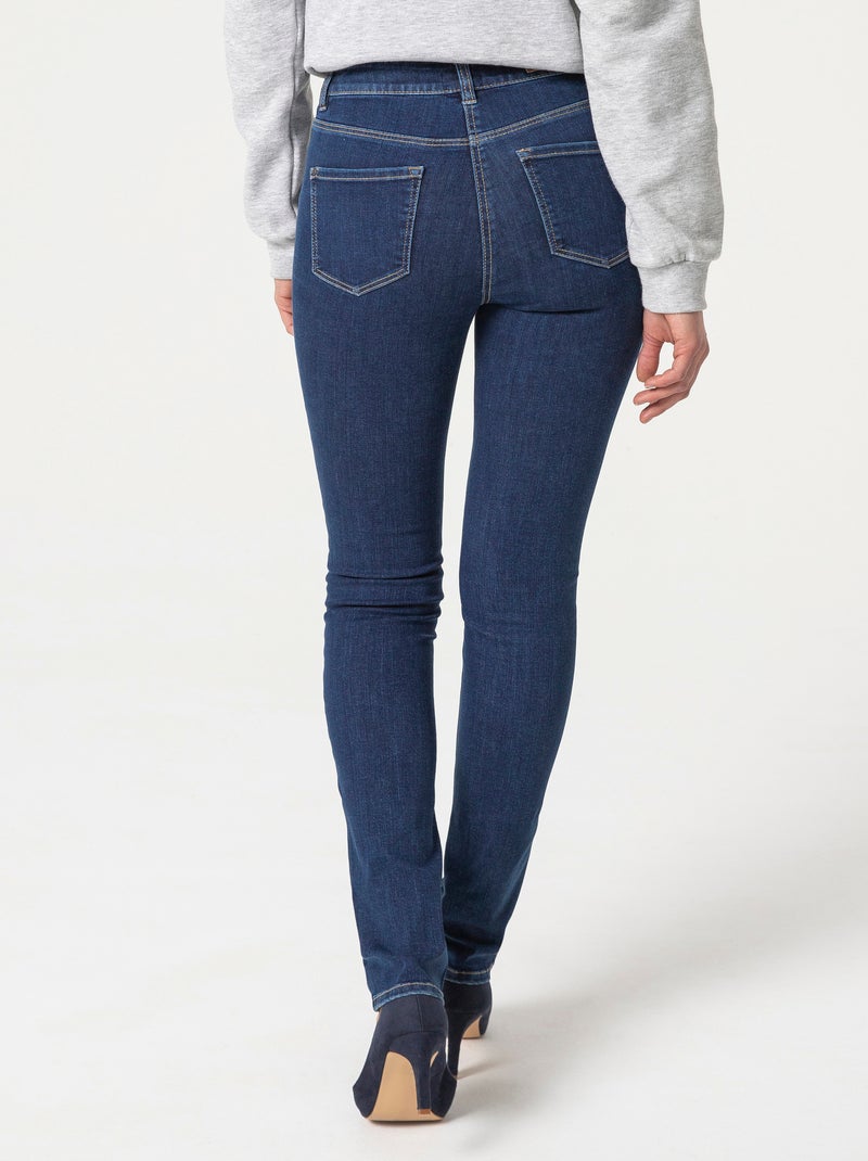 Jean slim taille haute Perfect Fit by Damart - Damart Bleu denim - Kiabi