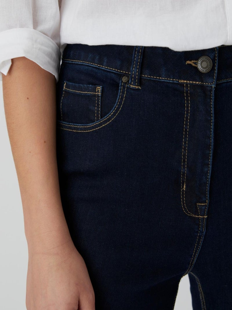 Jean slim taille haute Perfect Fit by Damart - Damart Bleu foncé - Kiabi