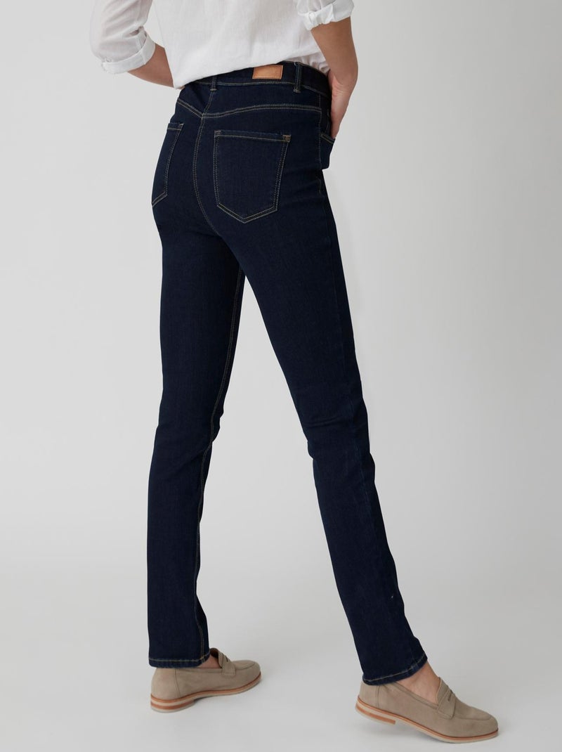 Jean slim taille haute Perfect Fit by Damart - Damart Bleu foncé - Kiabi