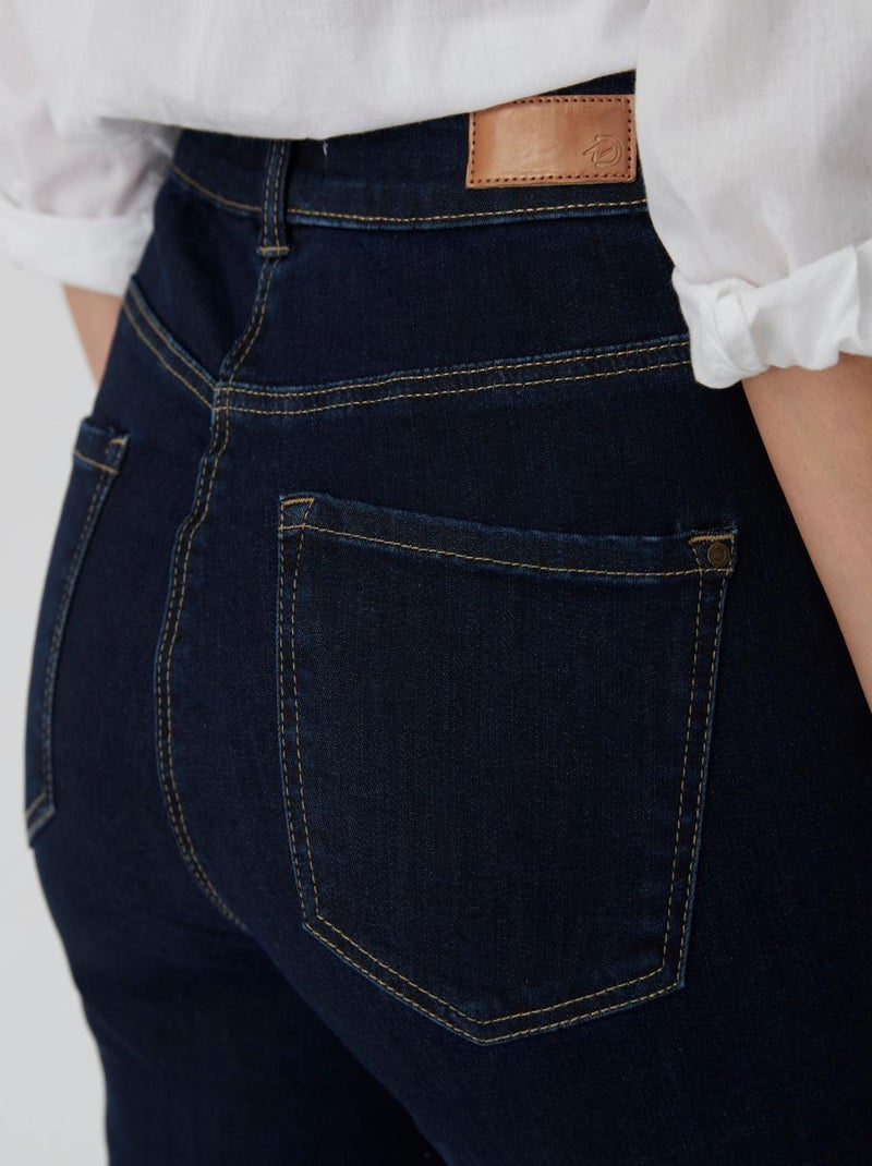 Jean slim taille haute Perfect Fit by Damart - Damart Bleu foncé - Kiabi